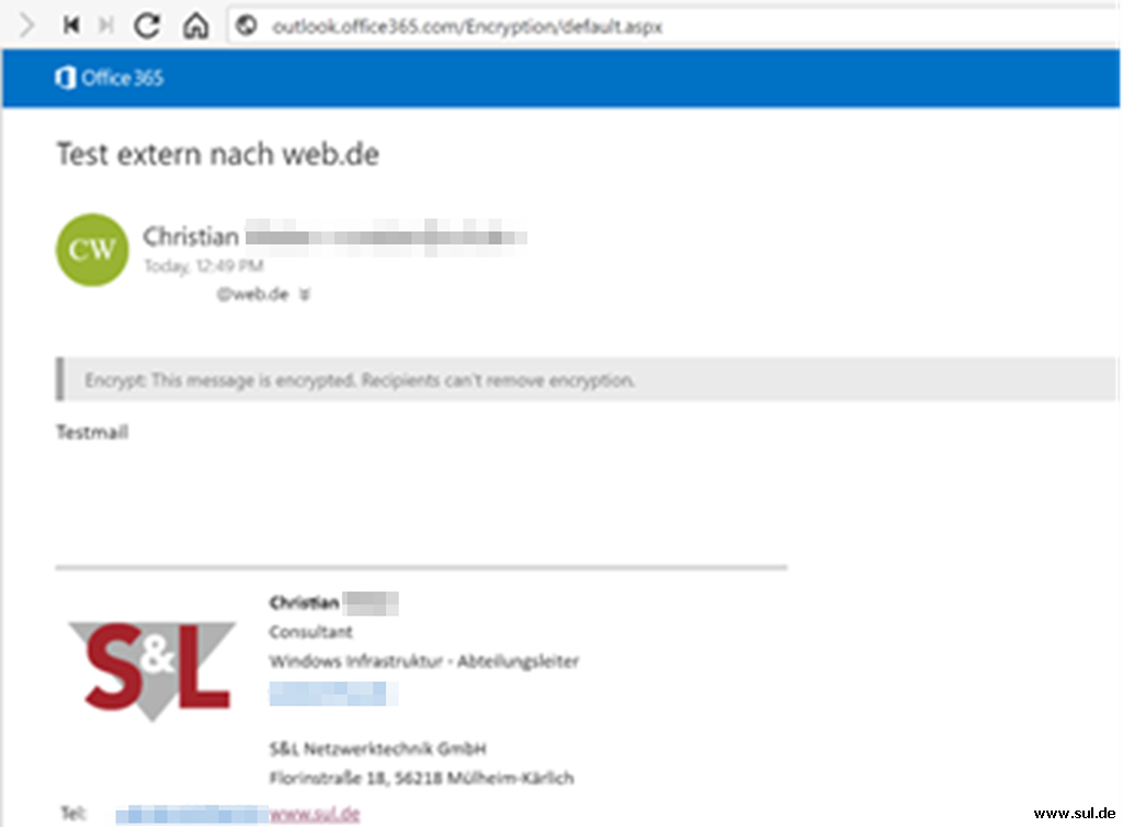 Email Verschlüsselung in Microsoft Office 365